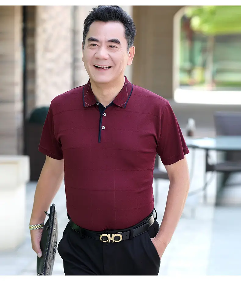 Men Polo Shirt Blue 40+ Summer Wear — feature 13