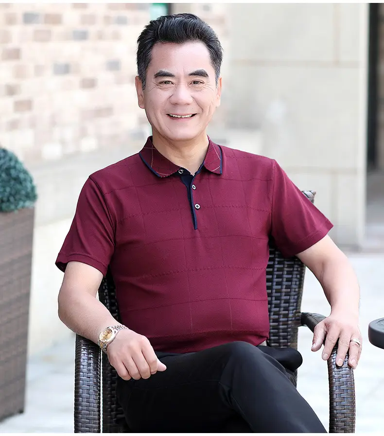 Men Polo Shirt Blue 40+ Summer Wear — feature 14