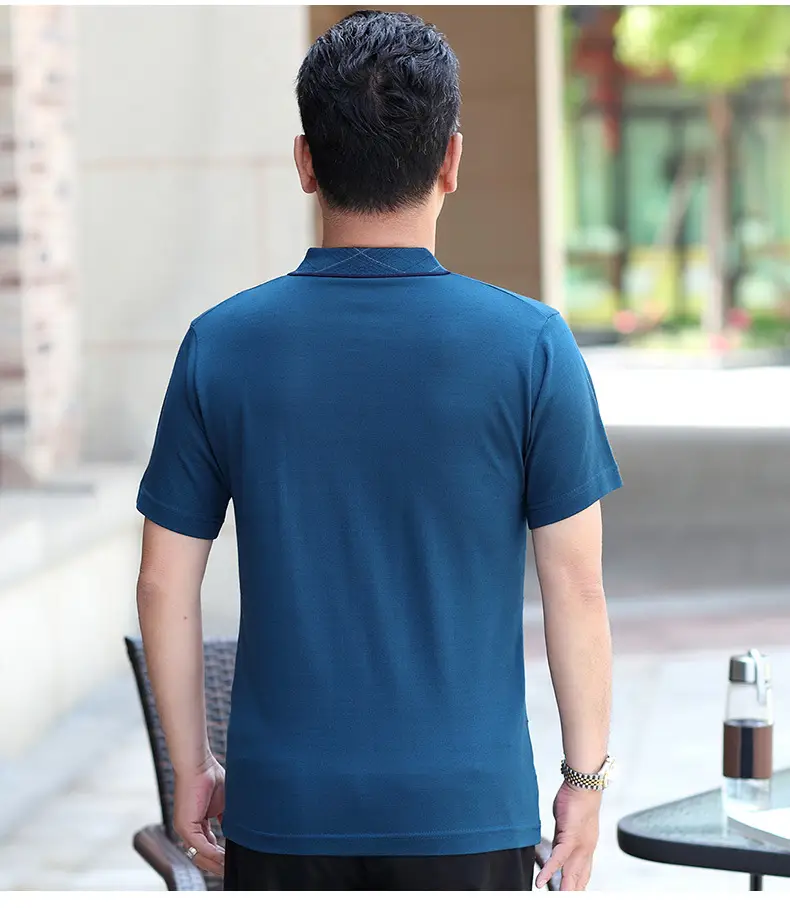 Men Polo Shirt Blue 40+ Summer Wear — feature 18