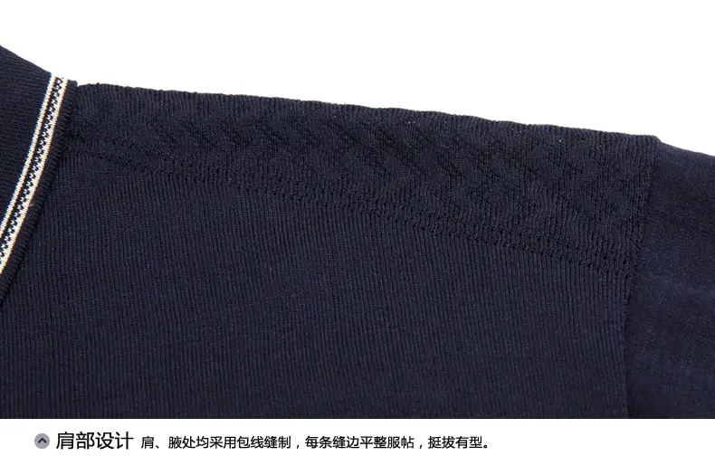 Men Polo Shirt Dark Blue Middle-aged Elderly Loose Fit — feature 33