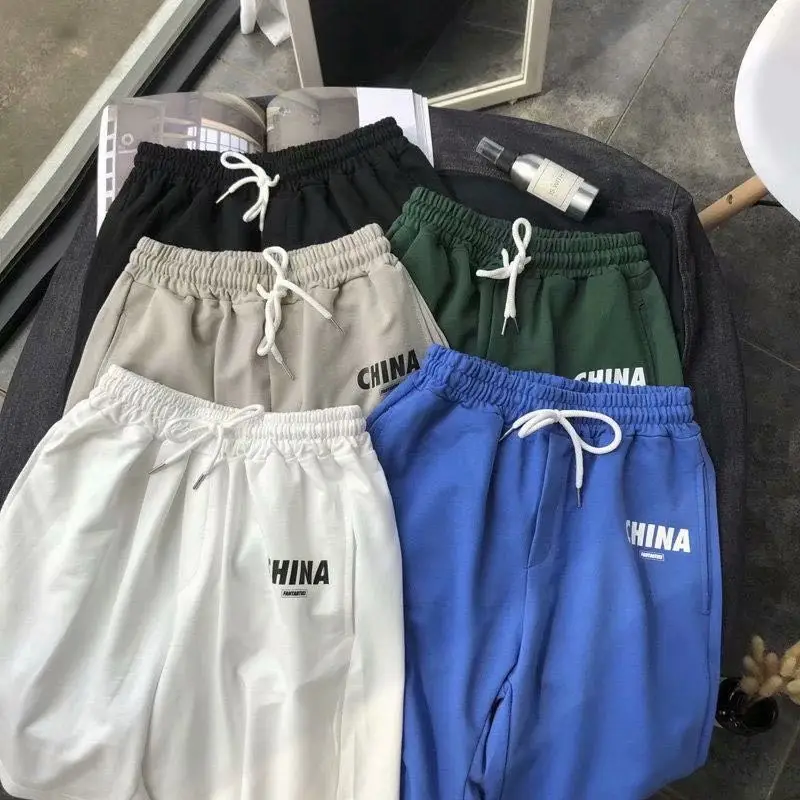 Japanese Harajuku Youth Hip Hop Shorts White Loose Casual Print - Image 11