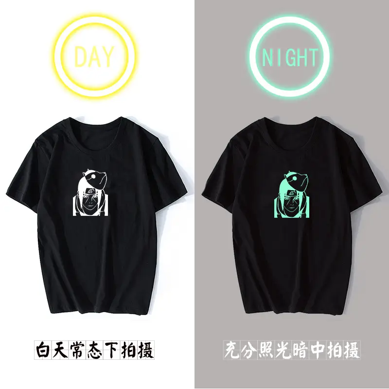Naruto Sasuke T-Shirt Black Cotton Summer Casual