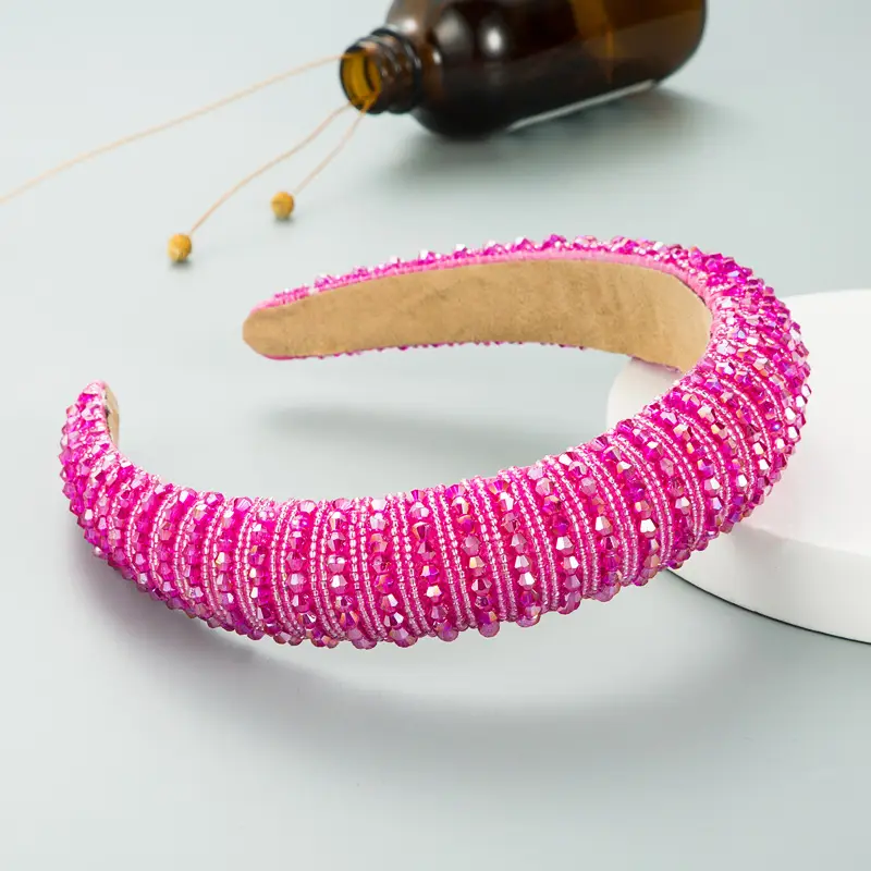 Pink Beaded European Headband for Women - Image 23