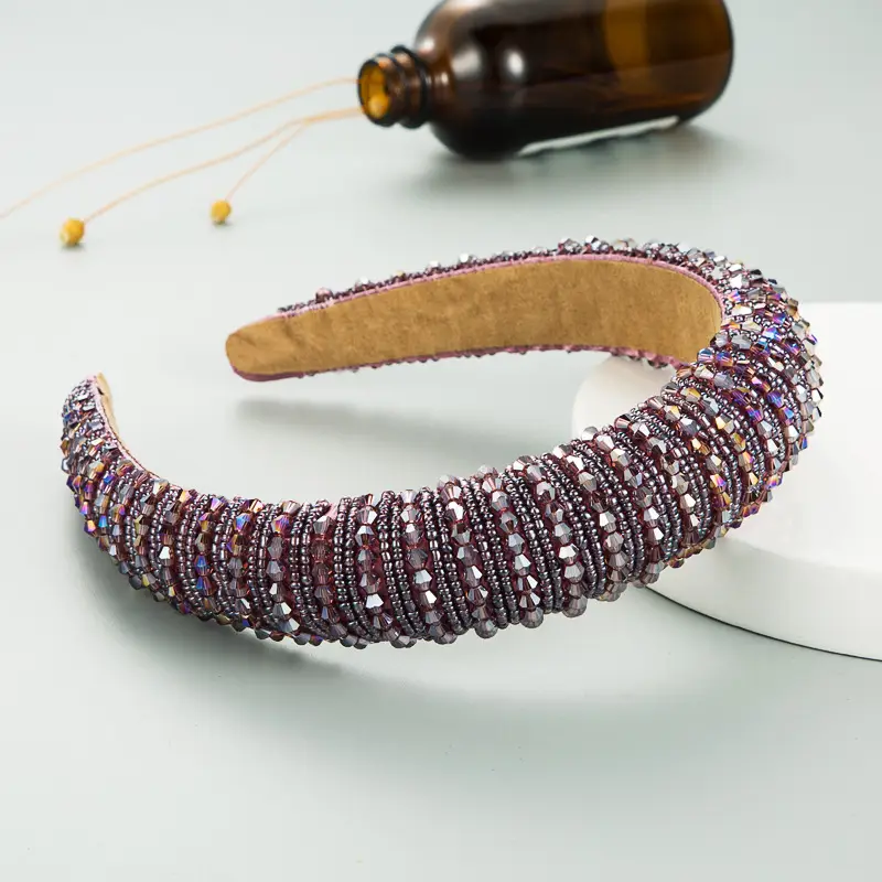 Pink Beaded European Headband for Women - Image 3