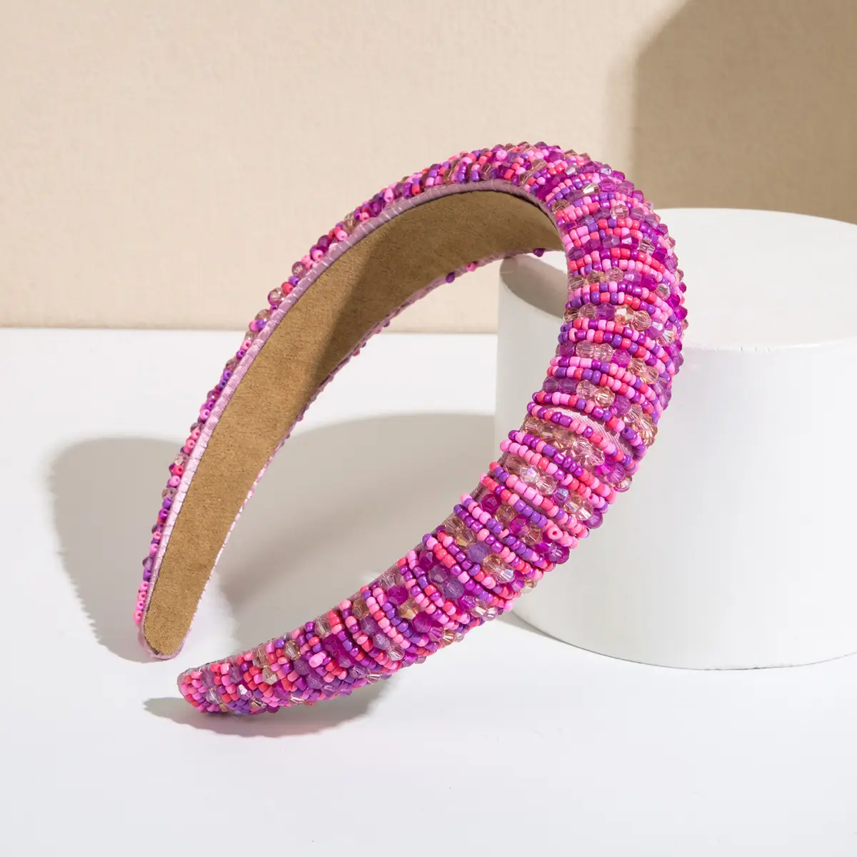 Pink Beaded European Headband for Women - Image 47