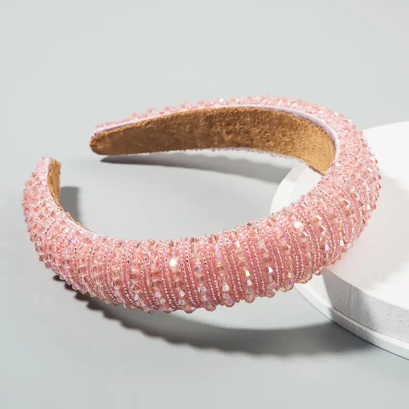 Pink Beaded European Headband for Women - Image 6