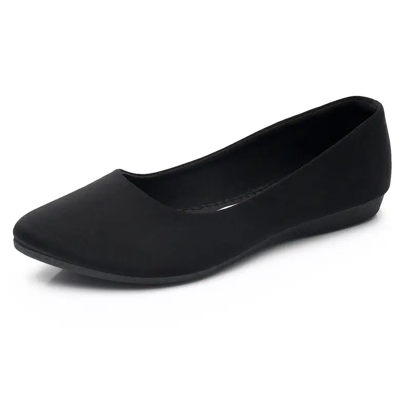 Women's Black Flat Slip-on Work Shoes with Soft Sole - Image 5