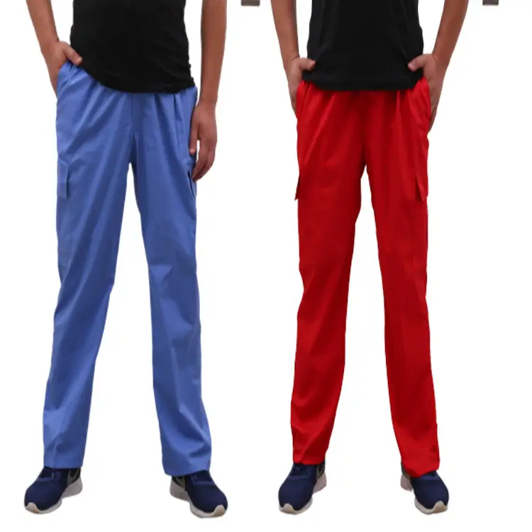 Wholesale Cargo Pants Blue Red Large Multi-Pocket - Image 3