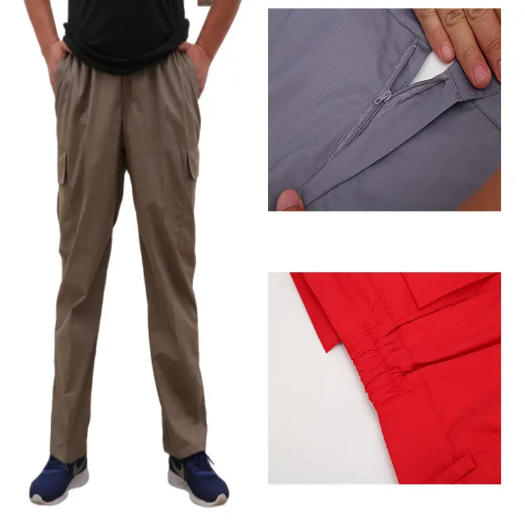 Wholesale Cargo Pants Blue Red Large Multi-Pocket - Image 4