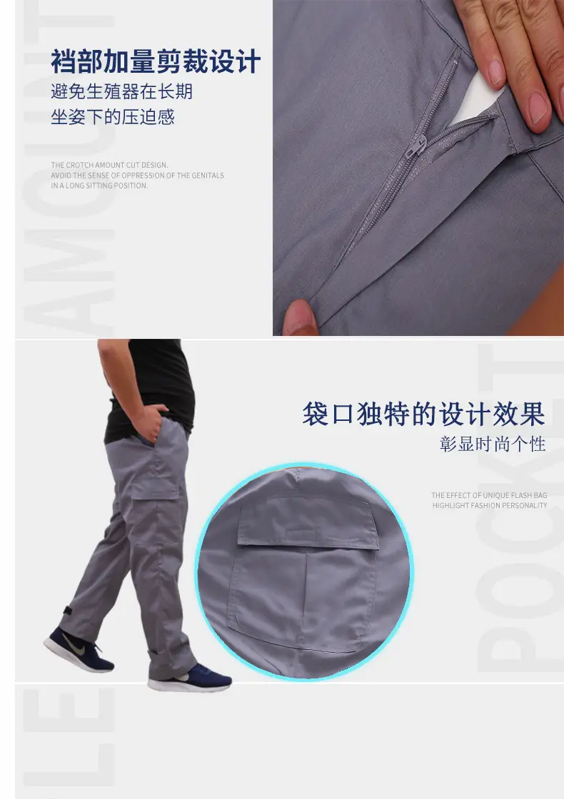 Wholesale Cargo Pants Blue Red Large Multi-Pocket — feature 6