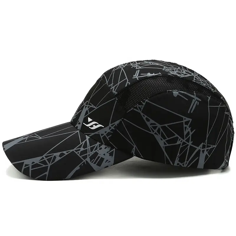 Men Geometric Graphic Baseball Cap Black Sunshade