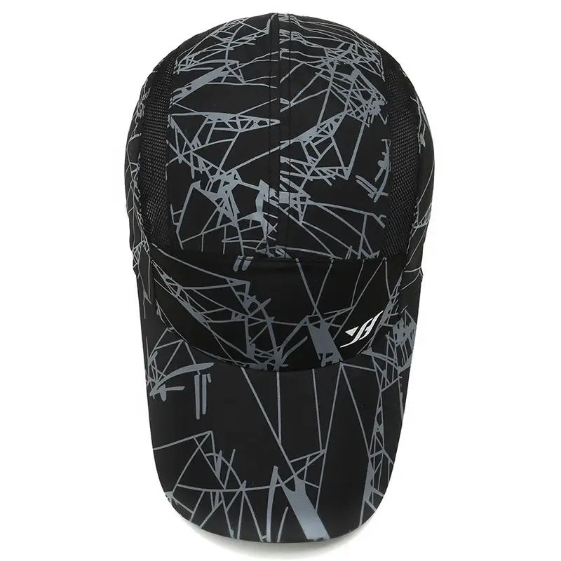 Men Geometric Graphic Baseball Cap Black Sunshade