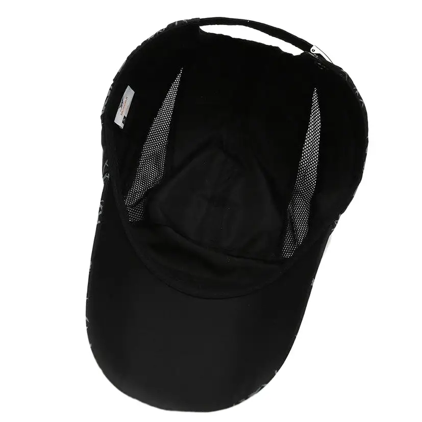 Men Geometric Graphic Baseball Cap Black Sunshade