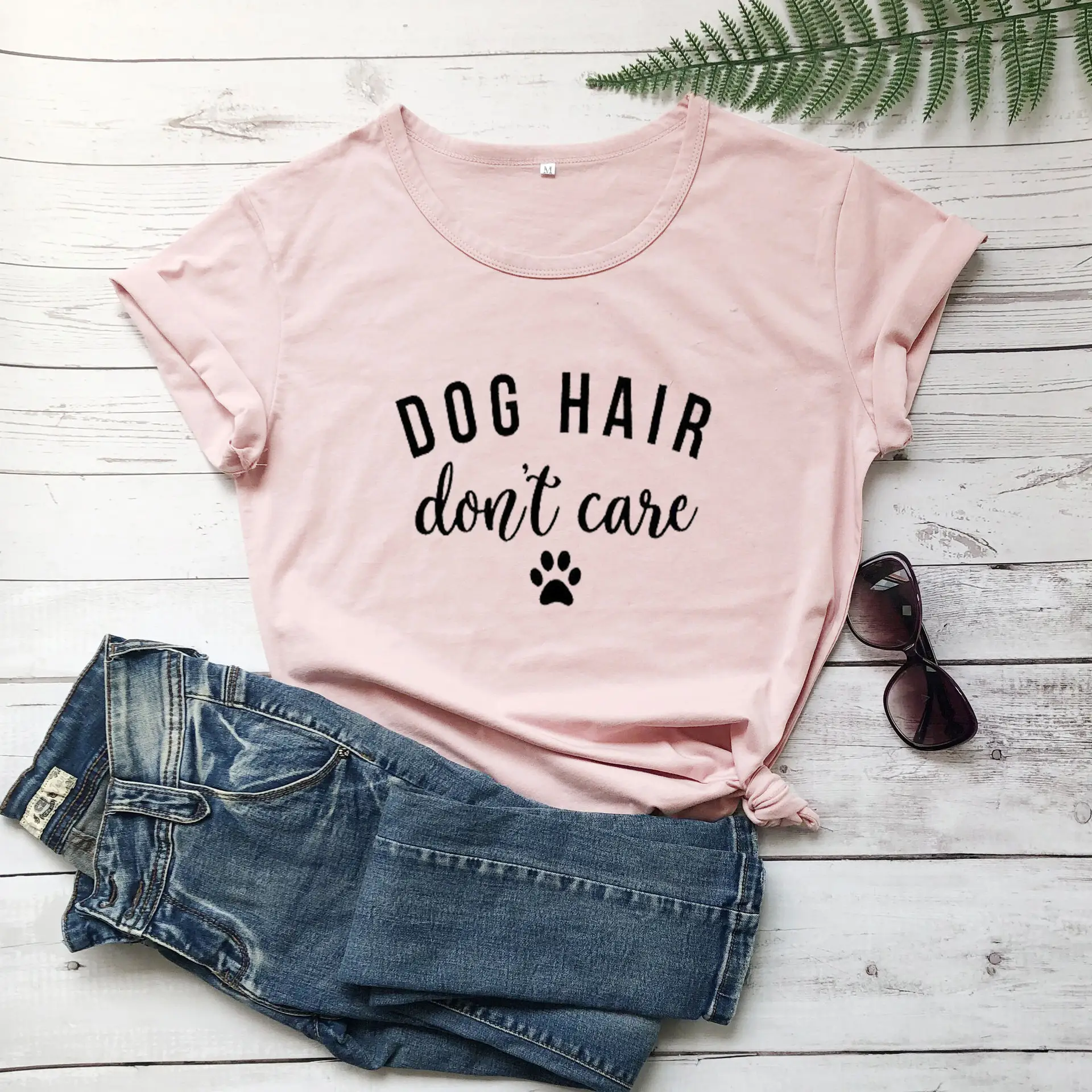 Dog Hair Don't Care T-Shirt Navy Blue Short Sleeve - Image 6