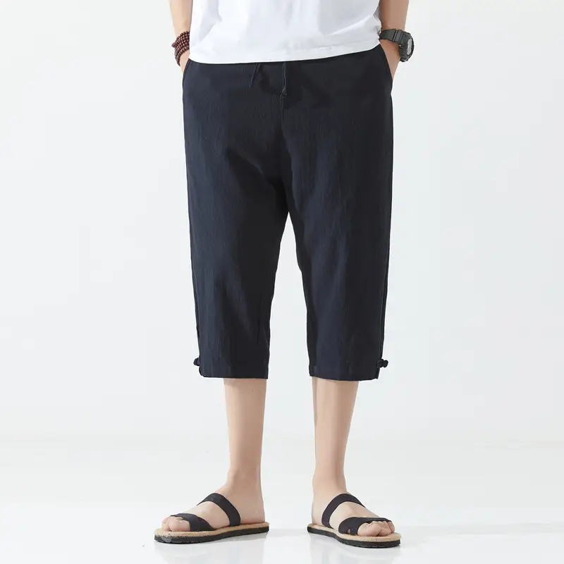 Men's Thin Capri Pants Black Plus Size Casual - Image 5