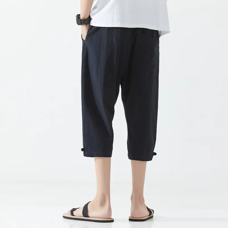 Men's Thin Capri Pants Black Plus Size Casual - Image 8