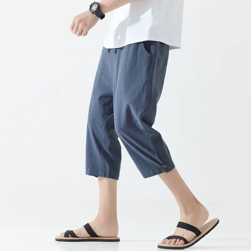 Men's Thin Capri Pants Black Plus Size Casual - Image 2