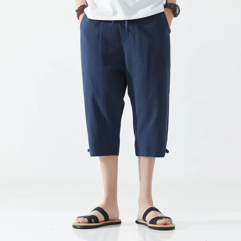 Men's Thin Capri Pants Black Plus Size Casual - Image 3