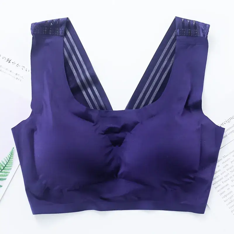 Blue Seamless Push-Up Bra Large Size