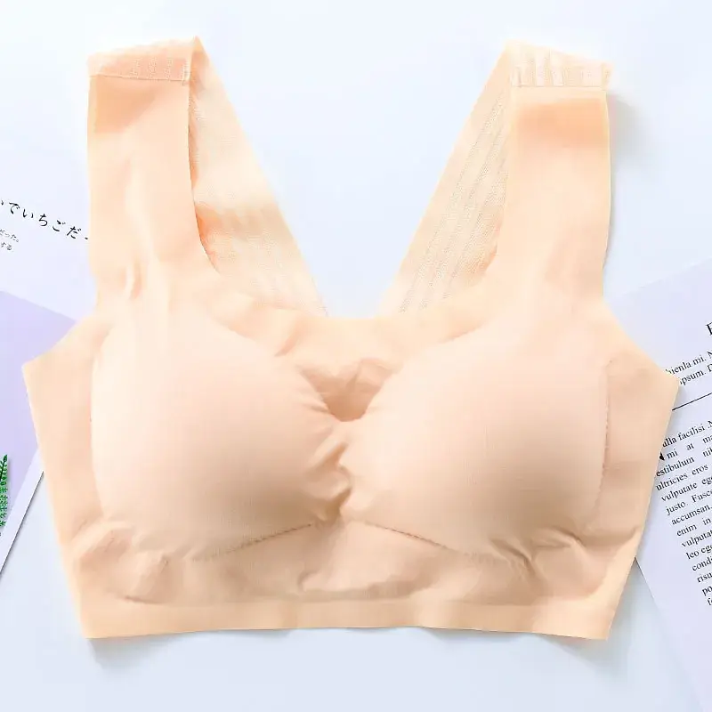 Blue Seamless Push-Up Bra Large Size