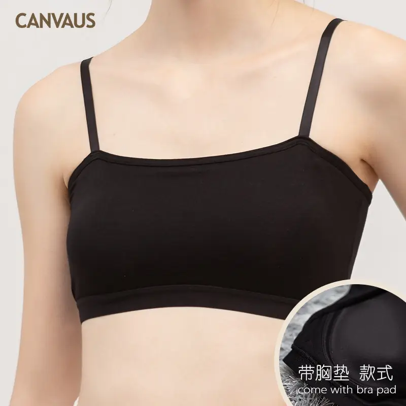 Black Canvas Non-Slip Camisole for Women