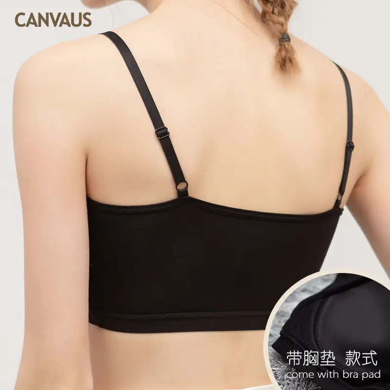 Black Canvas Non-Slip Camisole for Women