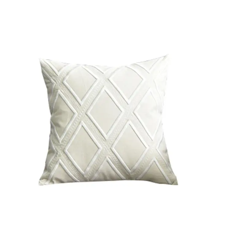 Cotton Linen Geometric Pillow Cover White - Image 21