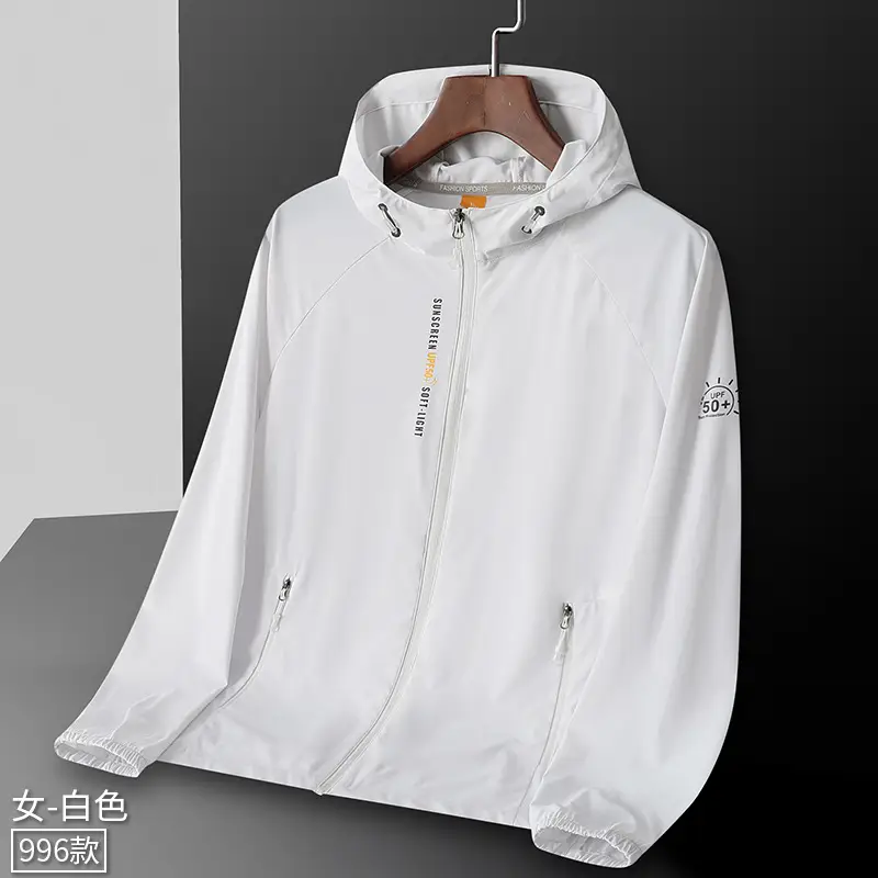 Men Women UV50+ Reflective Sun Protection Jacket White - Image 4