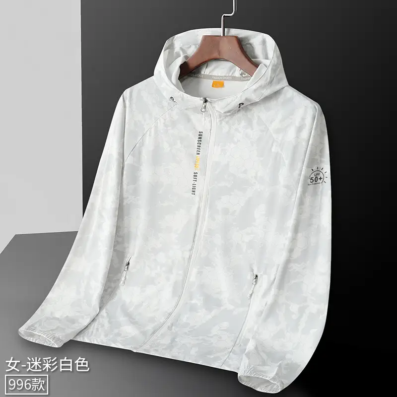 Men Women UV50+ Reflective Sun Protection Jacket White - Image 8