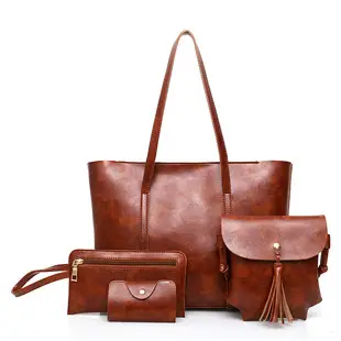 Pu 6-Piece Women's High-End Bag Set Blue Grey — feature 1