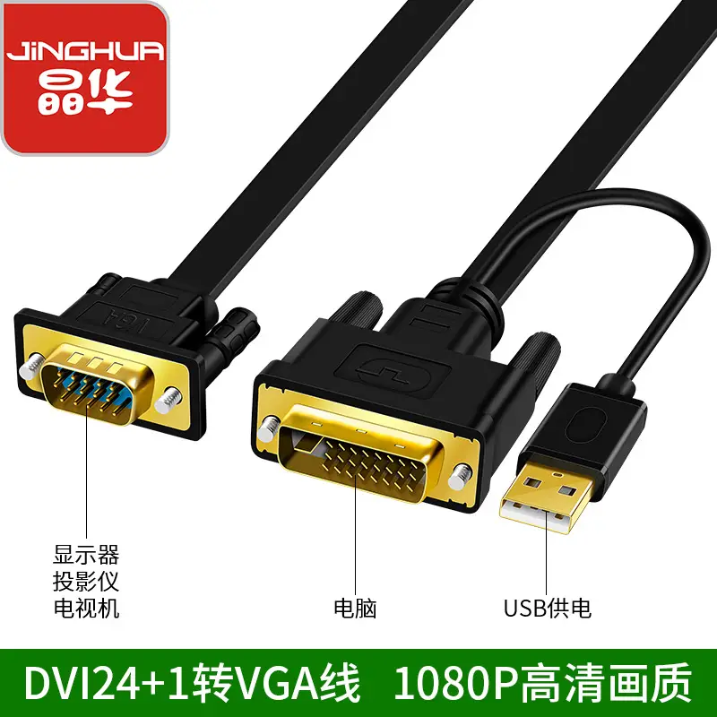 Jinghua Dvi to Vga Monitor Adapter Cable 24+1 Set - Image 4