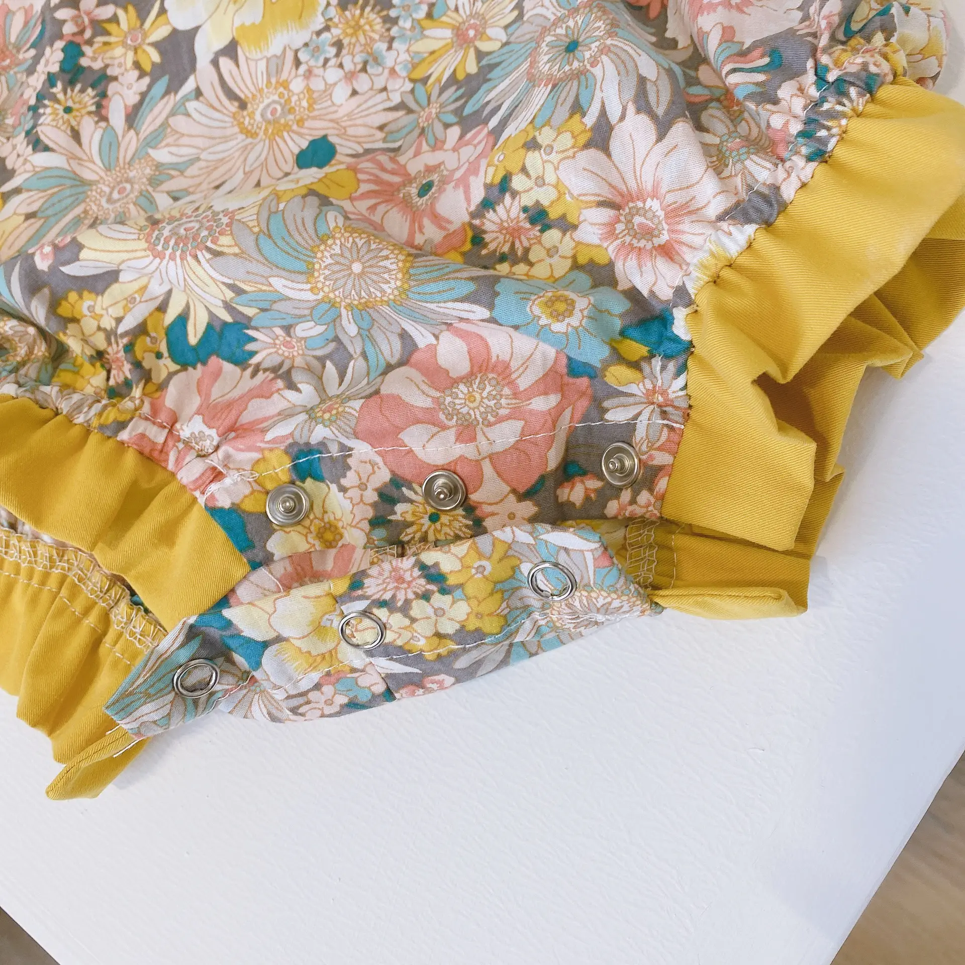 Chinese Style Floral Romper for Girls 0-2Y Summer
