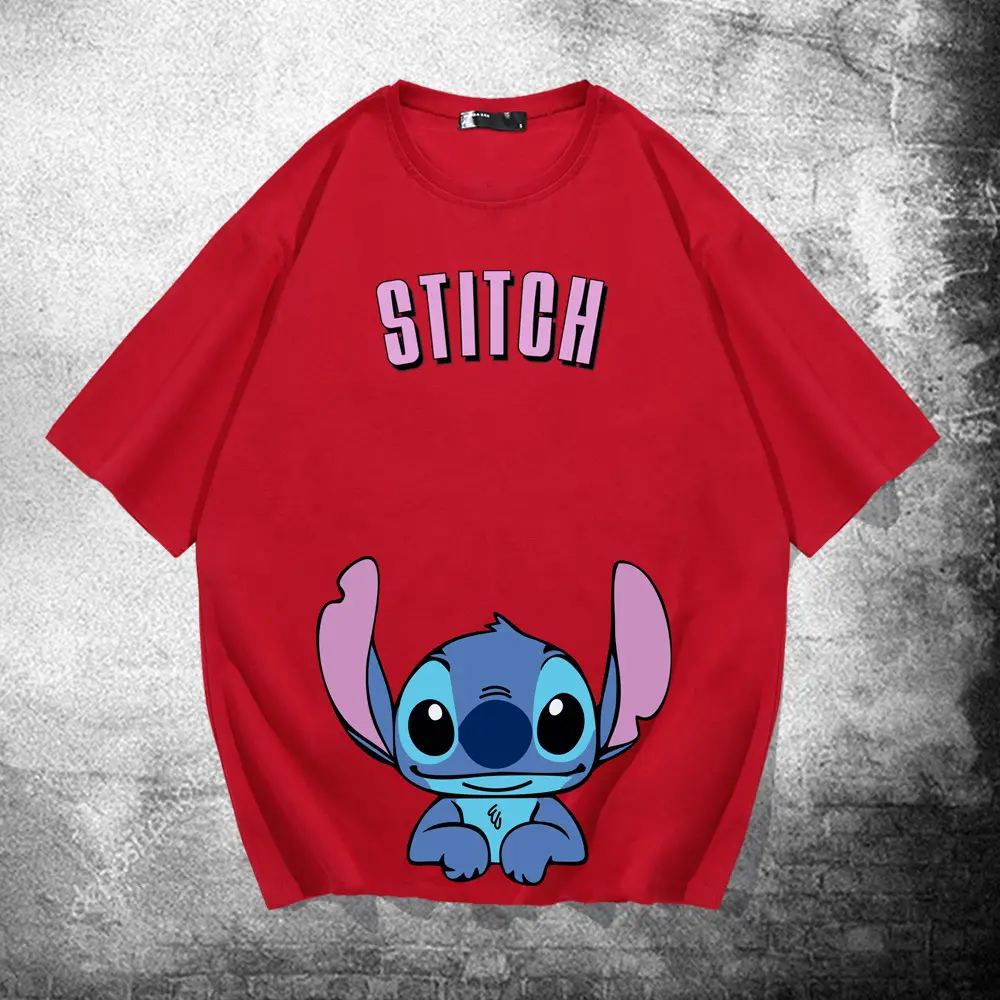 Stitch Themed Blue T-Shirt Women Men Summer Loose Fit - Image 10