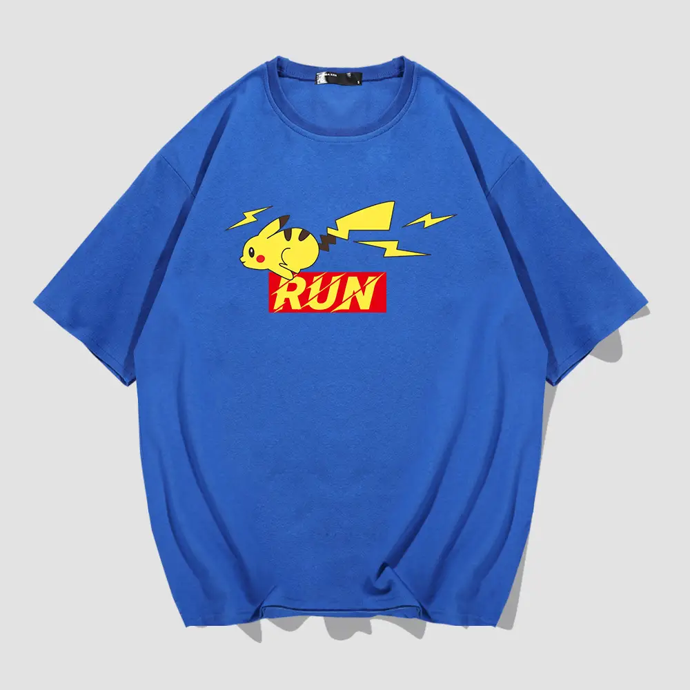 Men Yellow Run Graphic T-Shirt Cotton Short Sleeve - Image 5