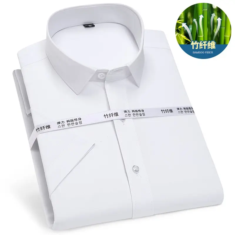 Men's Bamboo Fiber Short Sleeve Shirt Blue - Image 15