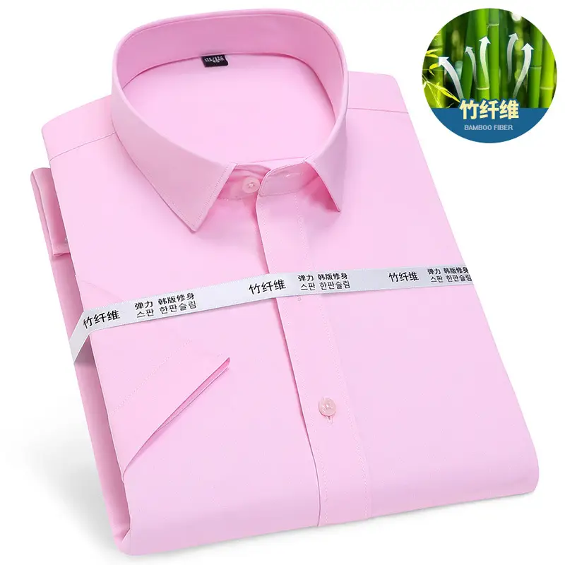 Men's Bamboo Fiber Short Sleeve Shirt Blue - Image 3
