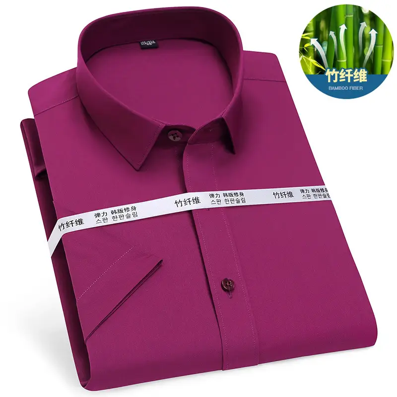 Men's Bamboo Fiber Short Sleeve Shirt Blue - Image 6