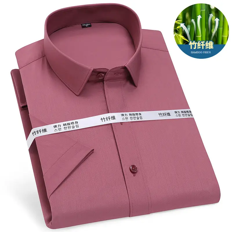 Men's Bamboo Fiber Short Sleeve Shirt Blue - Image 8