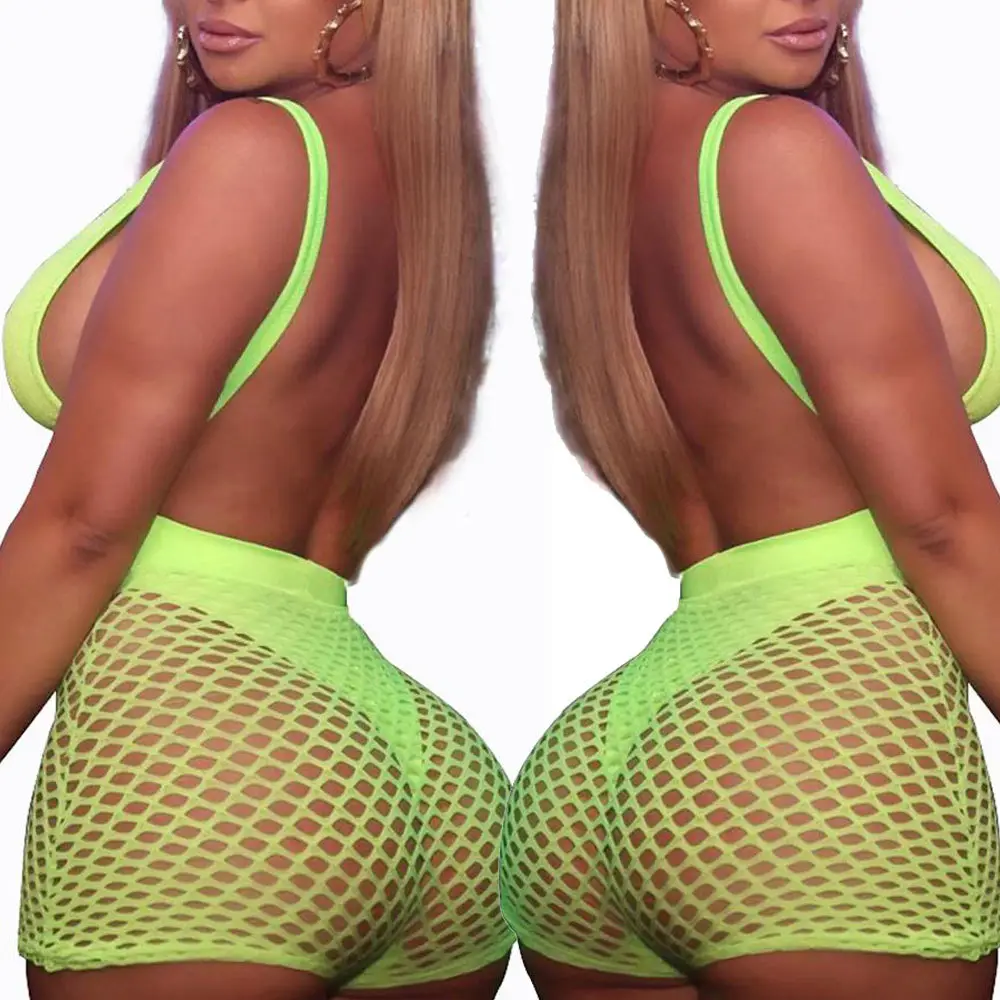 2024 Stretch High Hollow Mesh See-Through Shorts - Image 3
