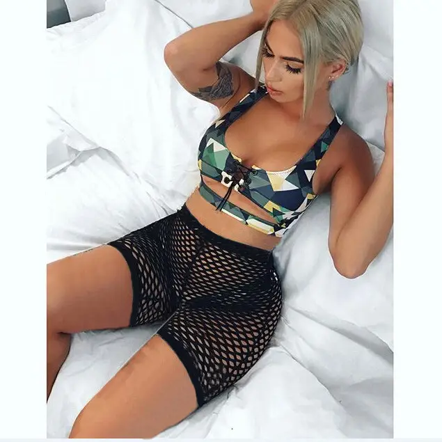 2024 Stretch High Hollow Mesh See-Through Shorts - Image 5