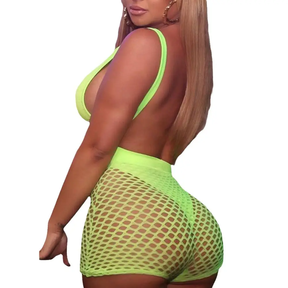 2024 Stretch High Hollow Mesh See-Through Shorts - Image 6
