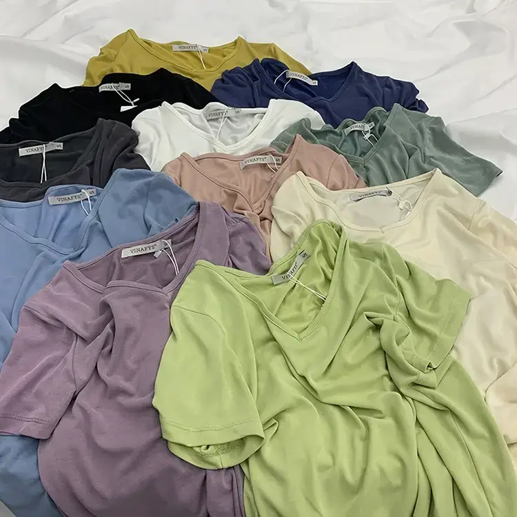 Women Korean Style Cupro T-Shirt 2025 Summer Loose Fit — feature 14