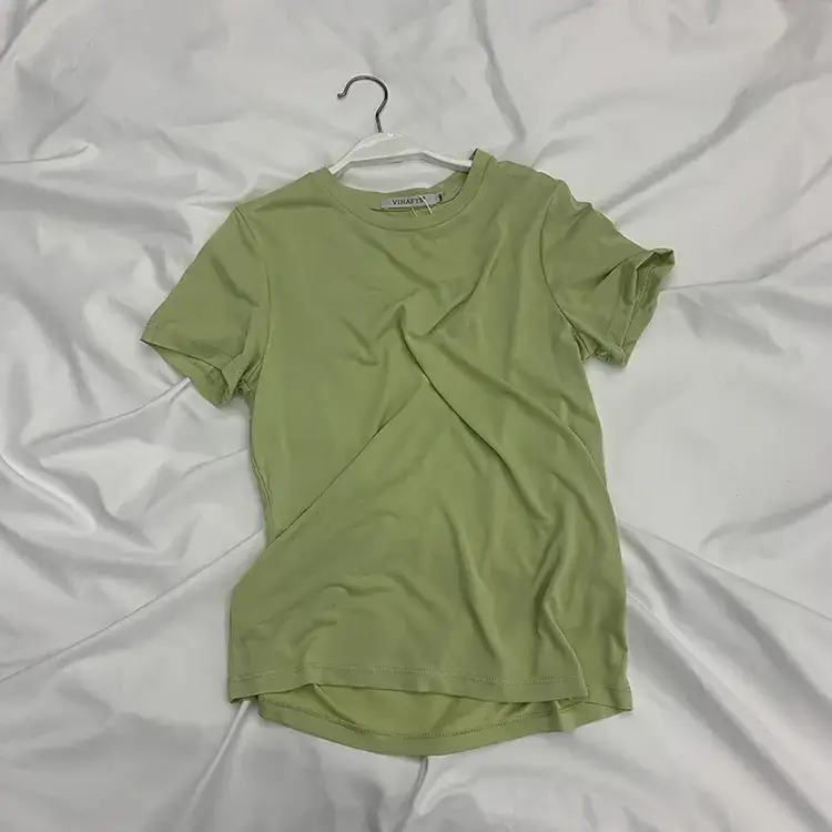 Women Korean Style Cupro T-Shirt 2025 Summer Loose Fit - Image 13