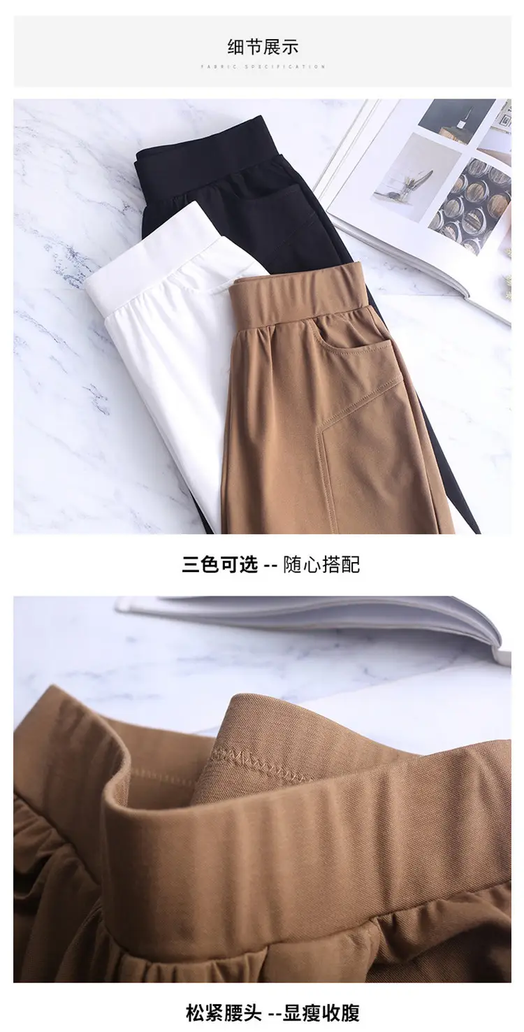 2023 Summer Elastic Waist Stretch Plus Size White Shorts — feature 29