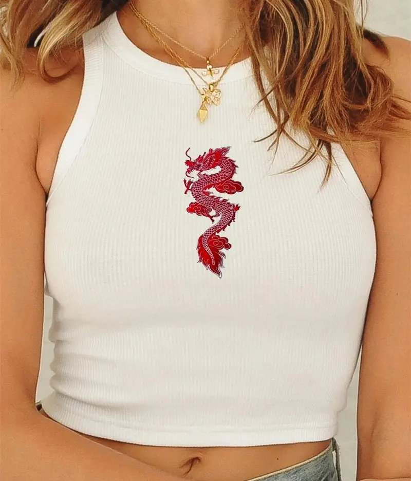 Women's White Butterfly Cropped Vest Spring Summer - Image 9