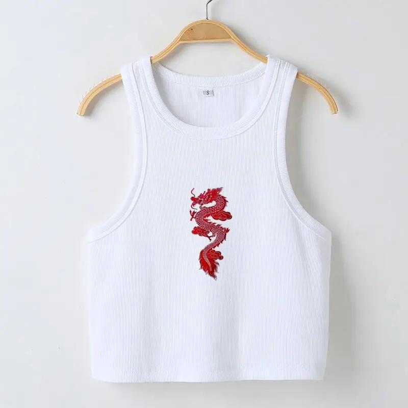 Women's White Butterfly Cropped Vest Spring Summer - Image 5