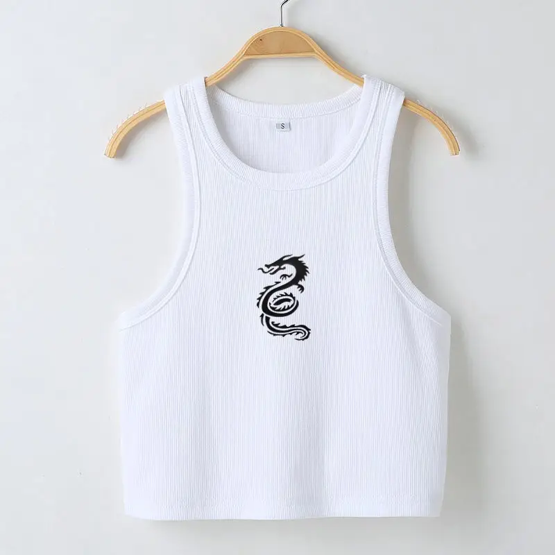 Women's White Butterfly Cropped Vest Spring Summer - Image 6