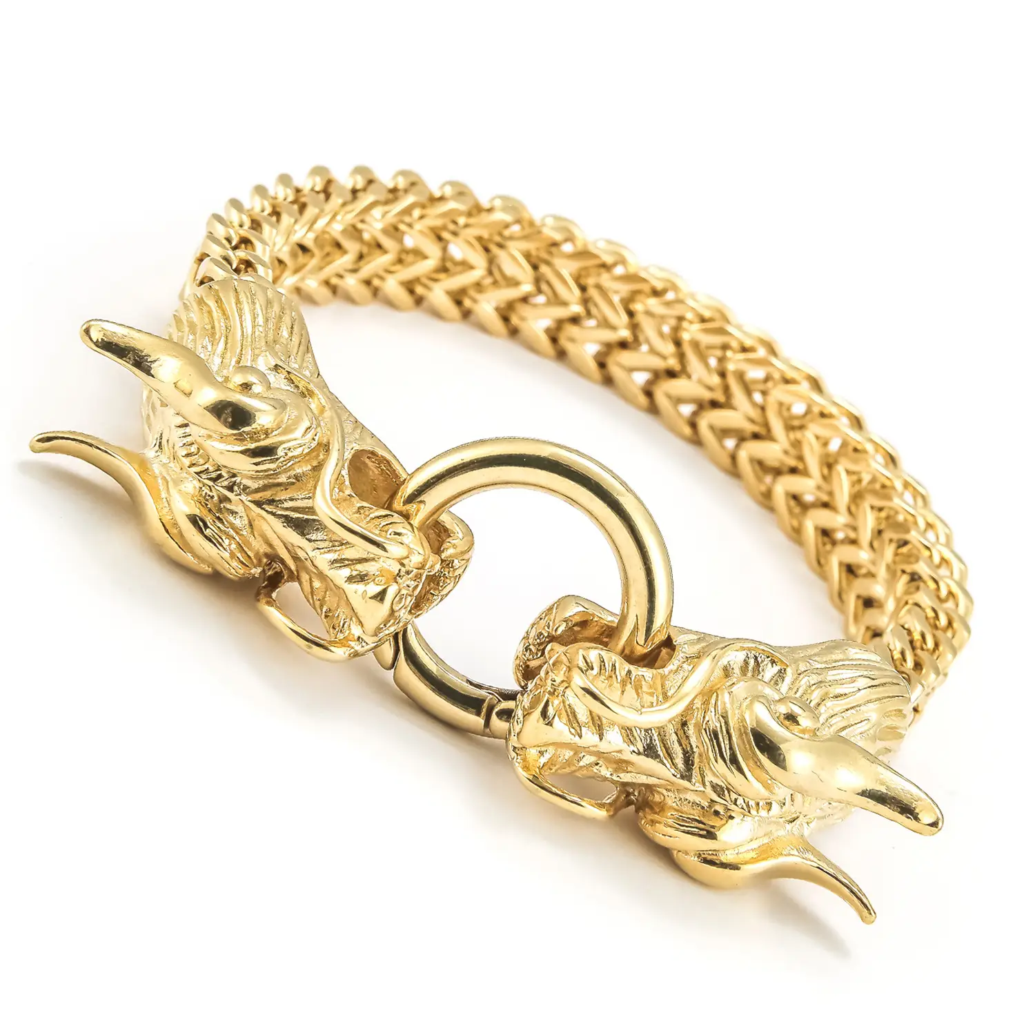 Golden Dragon Head Buckle Bracelet for Men - Image 2