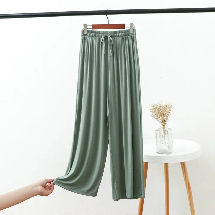Women's 2023 Wide Leg Modal Cotton Pants Blue - Image 17