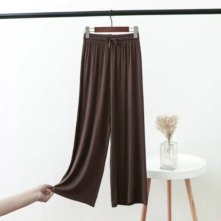 Women's 2023 Wide Leg Modal Cotton Pants Blue — feature 9